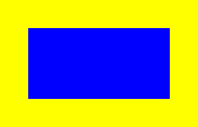 Expected continuous blue rectangle over yellow
