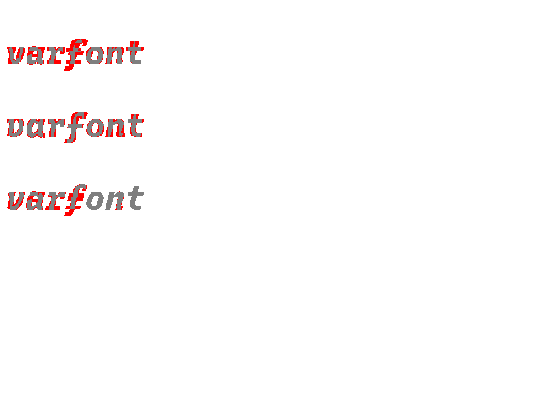 Red pixel difference overlay from an affected build