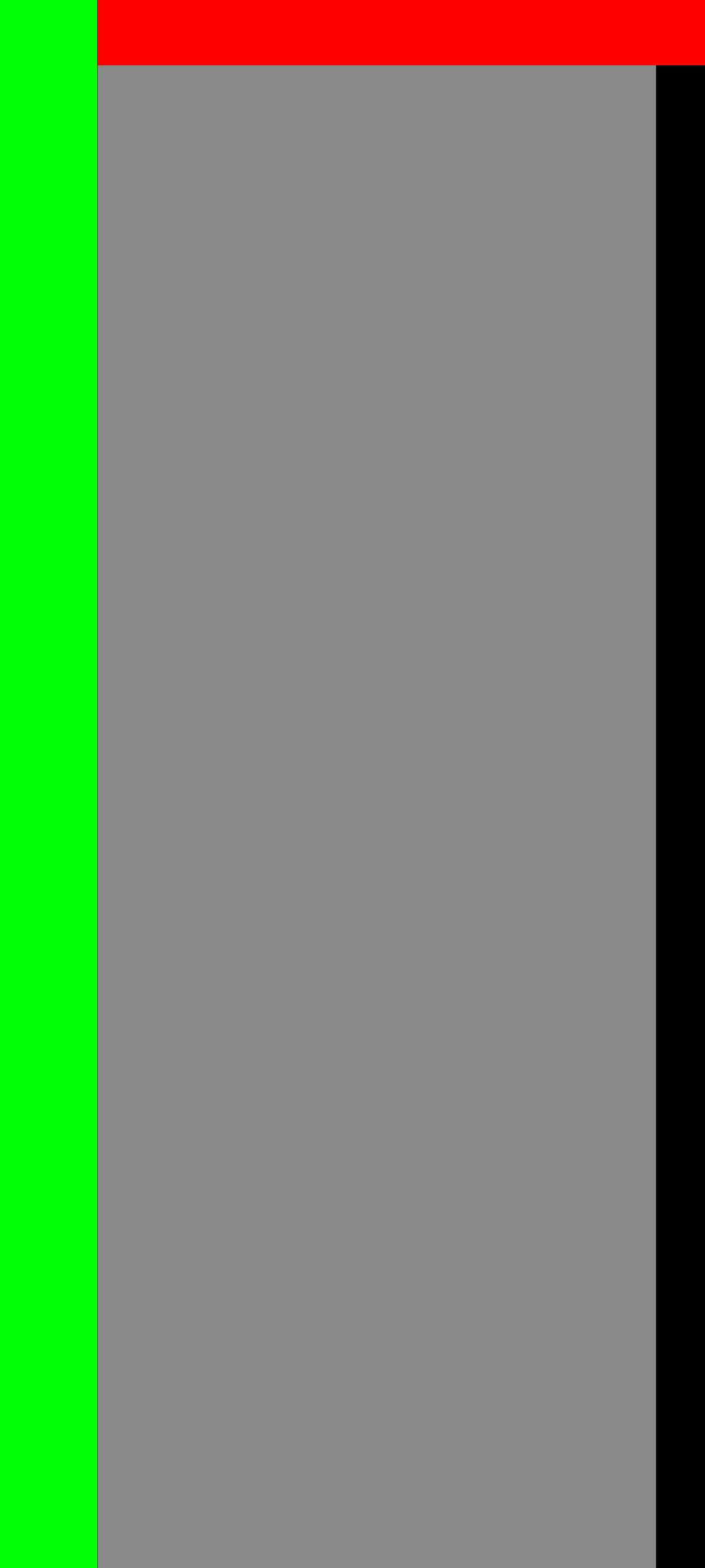 New render: red status bar spans the full width over the cutout inset
