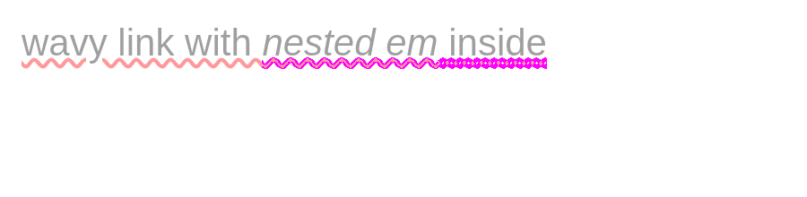 Changed pixels along the underline, starting at the em boundary