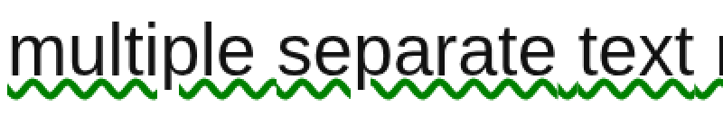 Before: wavy underline breaks between text nodes